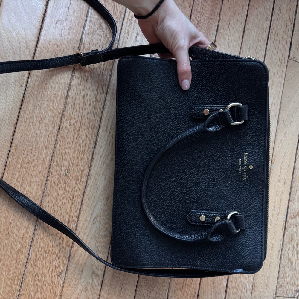 Kate Spade Black Textured Satchel